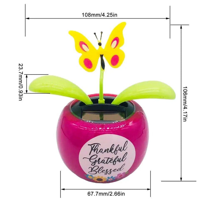 Sunny Bloom Solar-Powered Dancing Flower & Butterfly Bobblehead