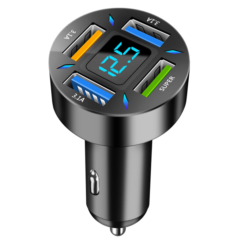 66W 4-Port USB Car Charger | Fast Charging PD Quick Charge 3.0