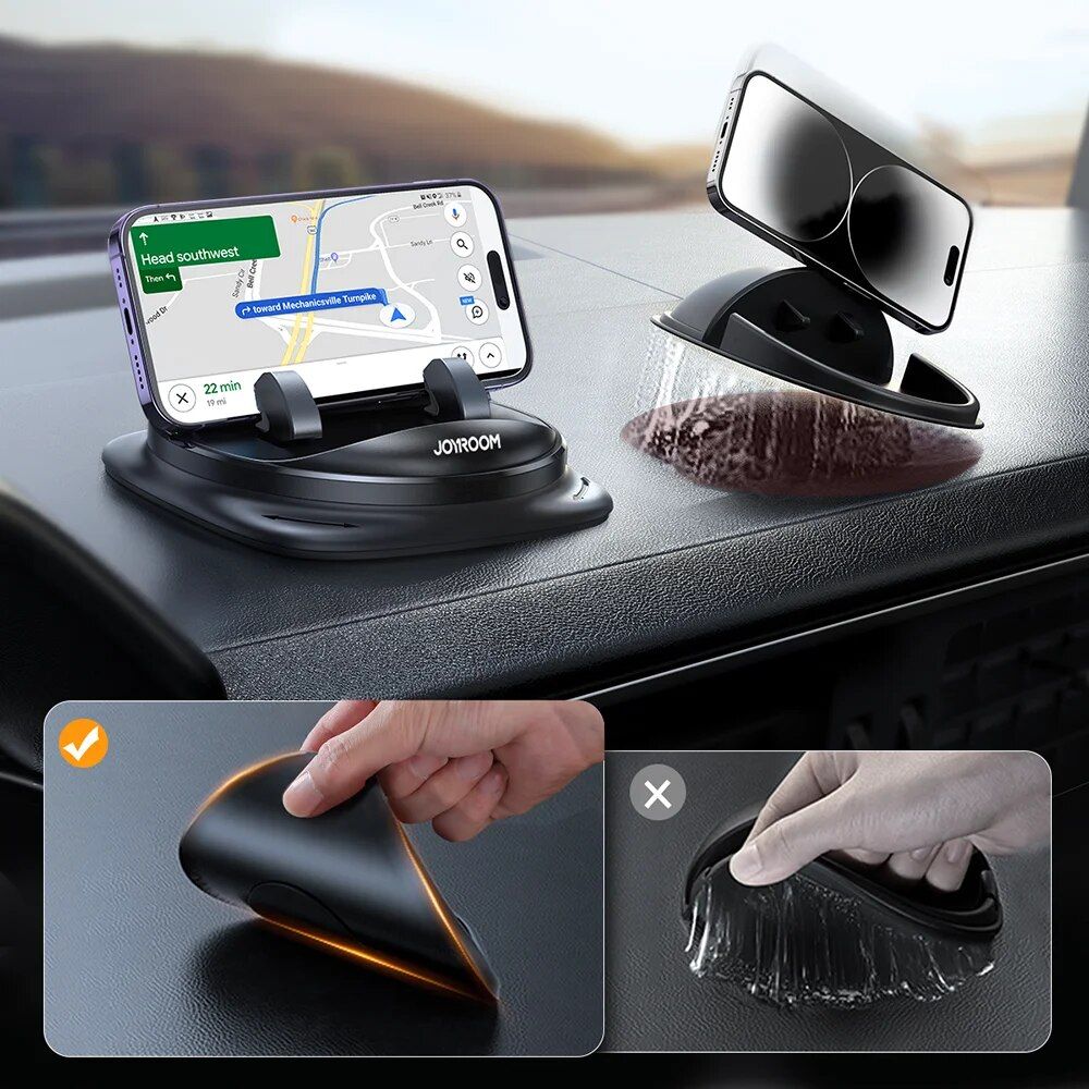 Universal Silicone Car Dash Phone Mount with Anti-Slip & 360° Rotation