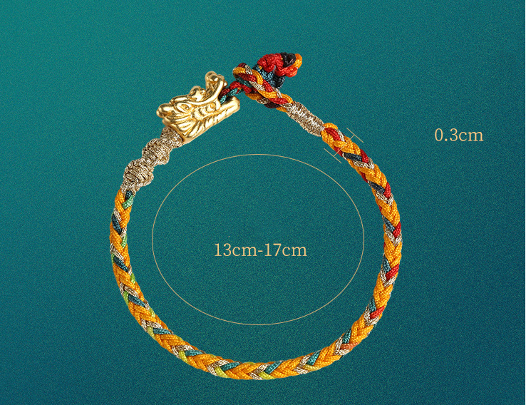 Auspicious Dragon Multicolored Rope Weaving Auspicious Well-being Bracelet