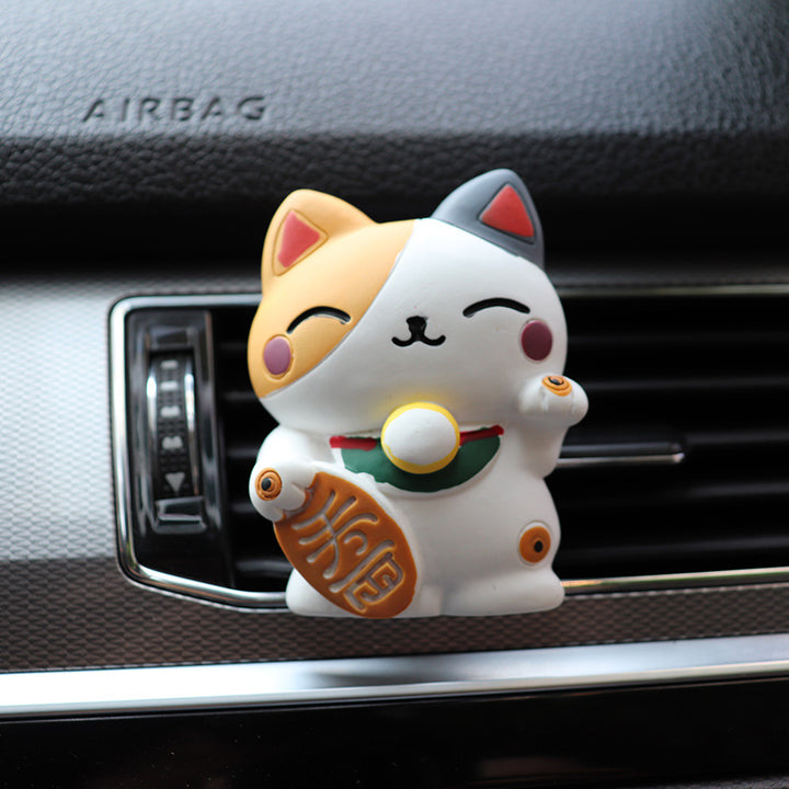 Lucky Cat Car Air Freshener Fragrance Diffuser Resin Art Clip
