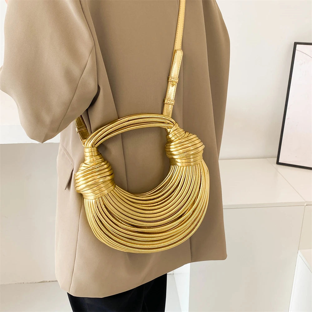 Golden Luxury Handwoven Noodle Bags