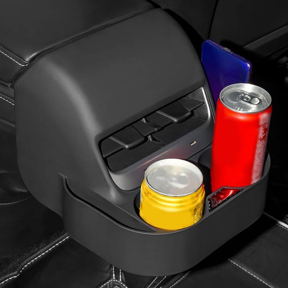Tesla Model 3/Y Rear Seat Air Vent Cup Holder - Sleek Console Drink Organizer