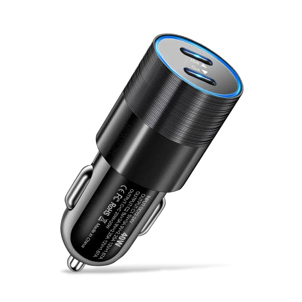 68W Dual USB Type C Car Charger