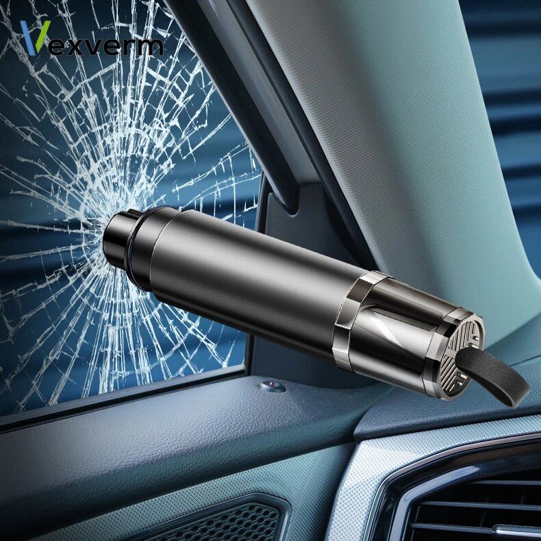 2-in-1 Car Emergency Safety Hammer: Window Glass Breaker & Seat Belt Cutter