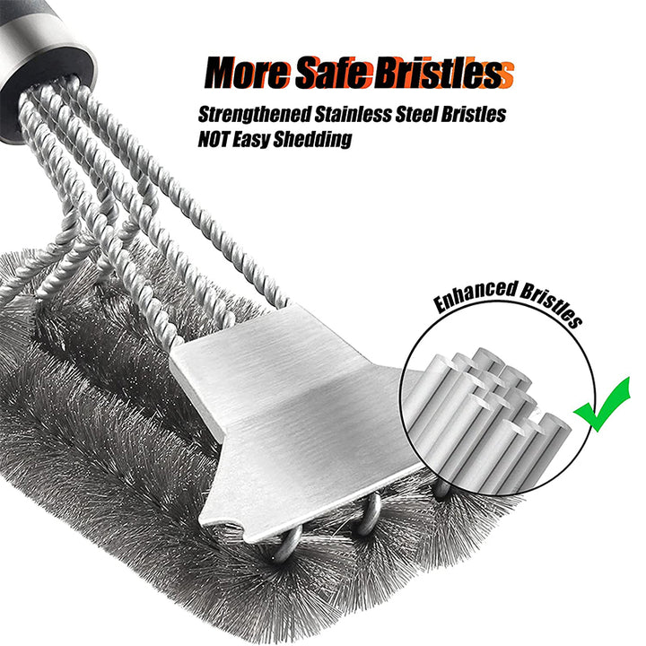18-Inch Stainless Steel Safe Grill Brush & Scraper