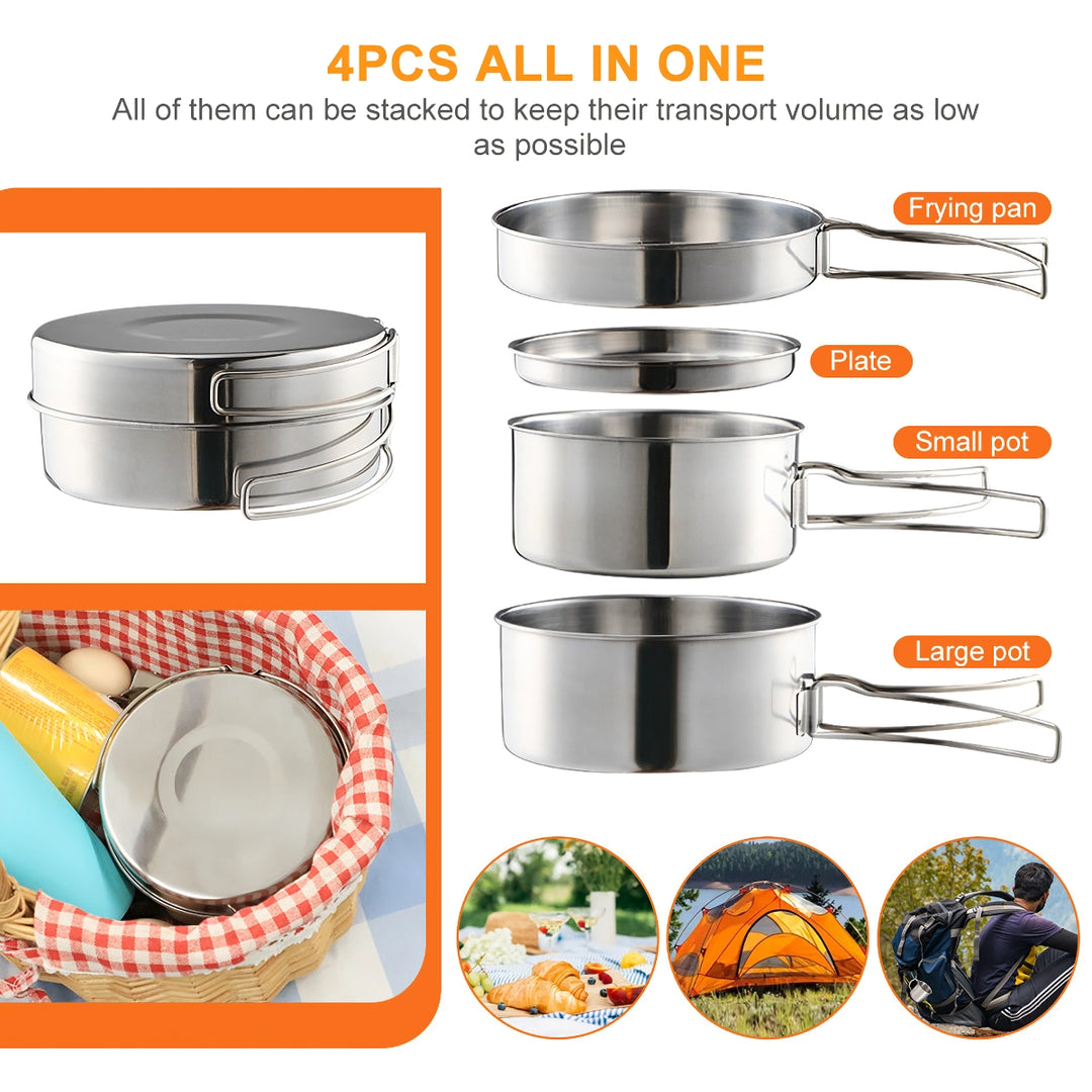 Stainless Steel Camping Cookware Set