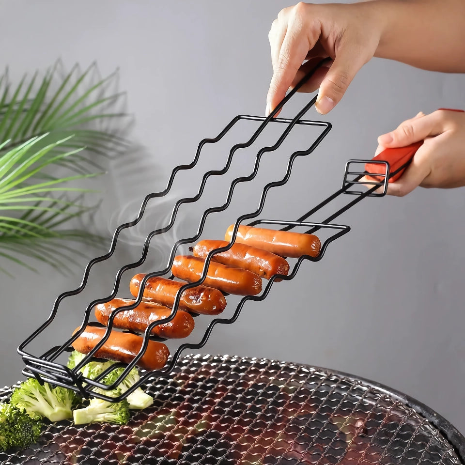 Stainless Steel BBQ Hot Dog Grill Basket