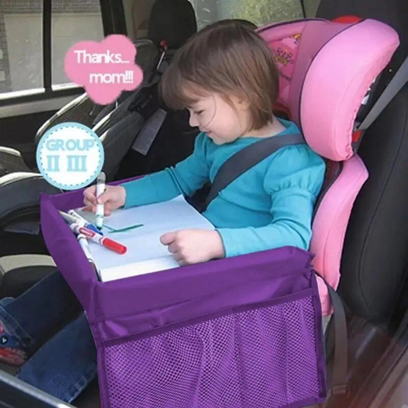 Kids Travel Play & Snack Car Seat Tray Multi-Functional Organizer