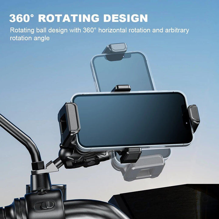 360° Rotating Shockproof Bike & Motorcycle Phone Mount for 4.7-7.2 Inch Devices