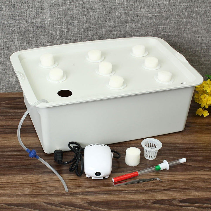 220V Hydroponic Grow Box 9 Holes DWC Indoor Aerobic Soilless Cultivation System Kit Water Planting - MRSLM
