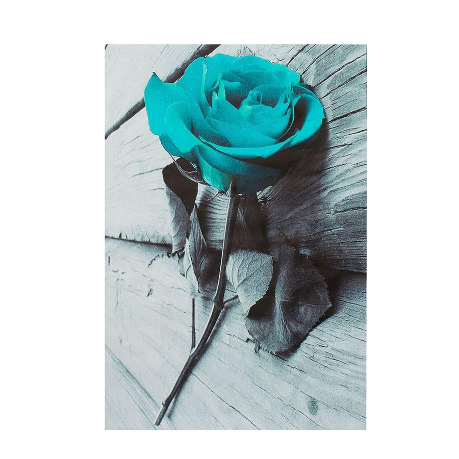 1 Piece Blue Rose Canvas Print Paintings Wall Decorative Print Art Pictures Frameless Wall Hanging Decorations for Home Office - MRSLM