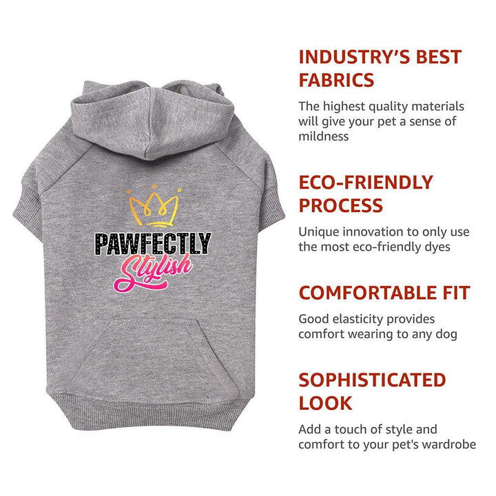 Pawfectly Stylish Dog Hoodie with Pocket - Crown Dog Coat - Printed Dog Clothing - MRSLM