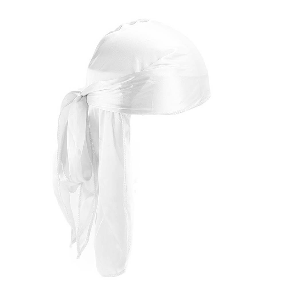 Solid Color Silky Bandanna Turban Hat Breathable Unisex Biker Headwear Headband - MRSLM