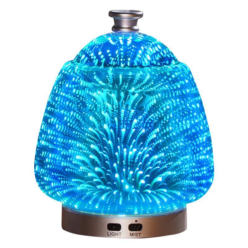 Colorful 3D Fireworks Glass Ultrasonic Essential Oil Aromatherapy Lamp - MRSLM