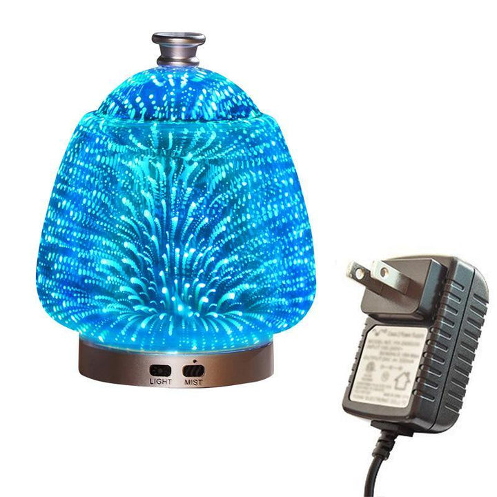 Colorful 3D Fireworks Glass Ultrasonic Essential Oil Aromatherapy Lamp - MRSLM