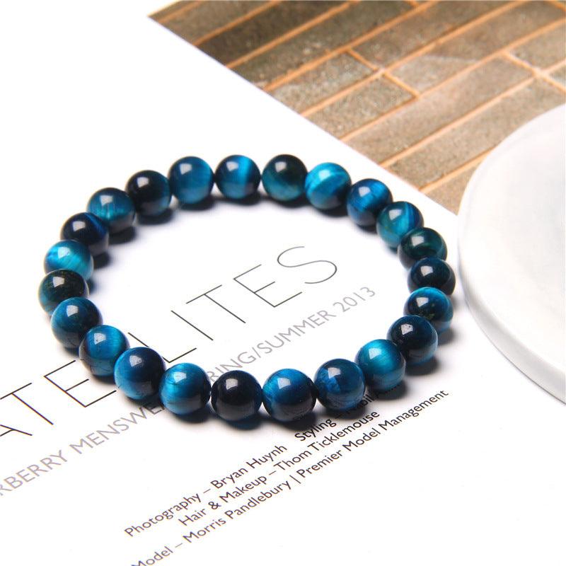 Tiger Eye Stone Bracelet Single Circle Lapis Lazuli Bracelet Beaded - MRSLM