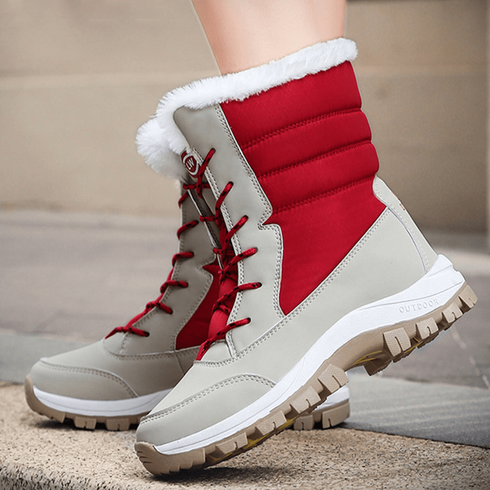 Winter Warm Plush Lining Casual Mid-Calf Snow Boots - MRSLM
