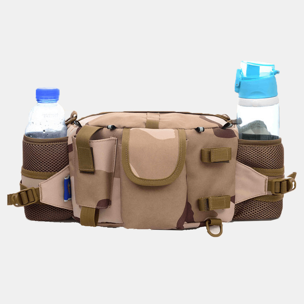 Men Nylon Camouflage Large Capacity Multifunctional Multi-Pocket Breathable Outdoor Fishing Bag Backpack Waist Bag - MRSLM