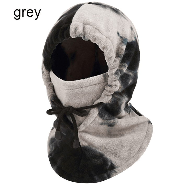 Thermal Hood Polar Fleece Tie-Dye Face Mask Mountain Skiing Fleece Scarf - MRSLM