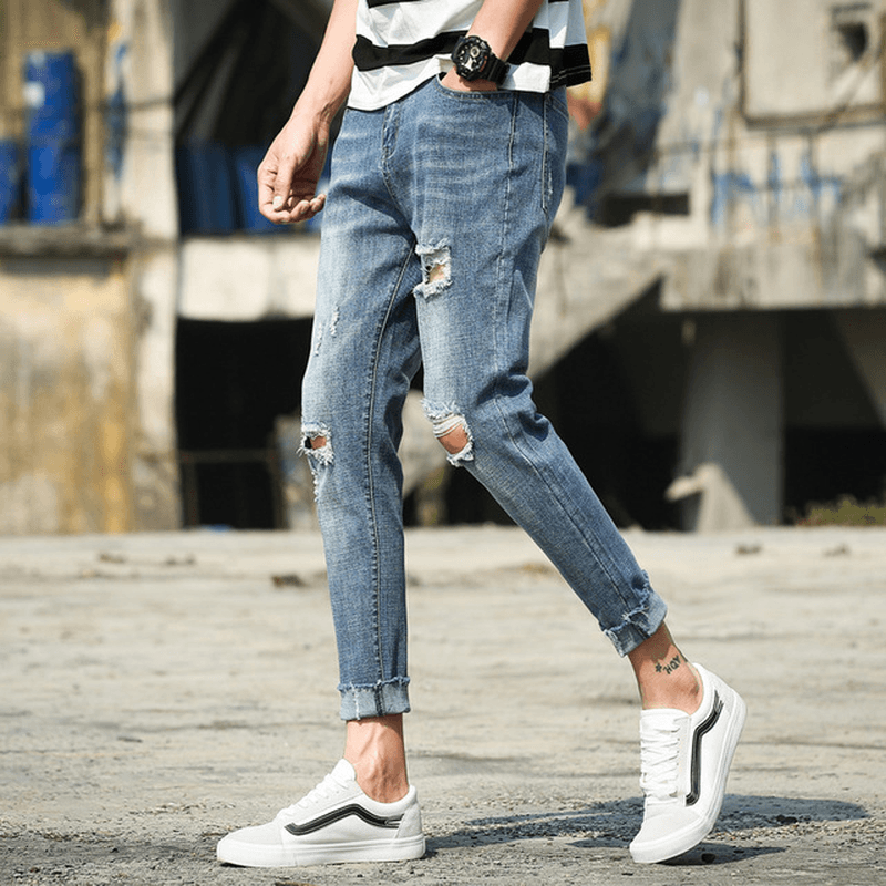 Casual Jeans Men'S Versatile Slim Pants Men'S Stretch Pants - MRSLM