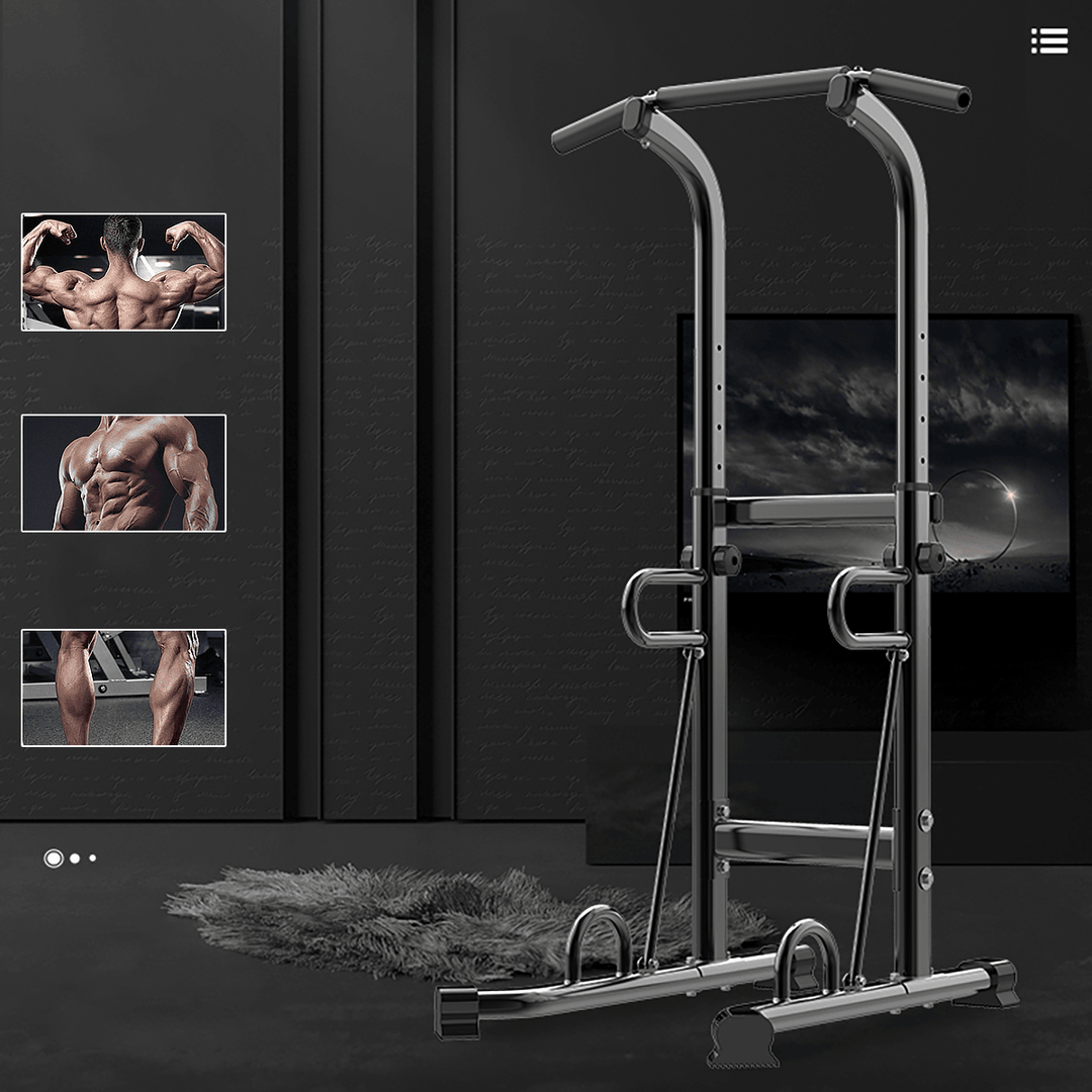 Adjustable Push-Ups Stands Pull up Bar Power Tower Exercise Indoor Workout Gym Home Fitness Sport Max Load 150Kg - MRSLM