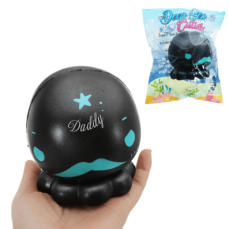 Deep Sea Cutie Black Octopus Squishy 16Cm Slow Rising with Packaging Collection Gift Soft - MRSLM