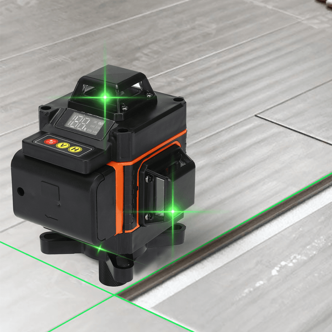 4D 16 Lines Laser Level Green Light Auto Self Leveling 360° Rotary Measure Tool - MRSLM