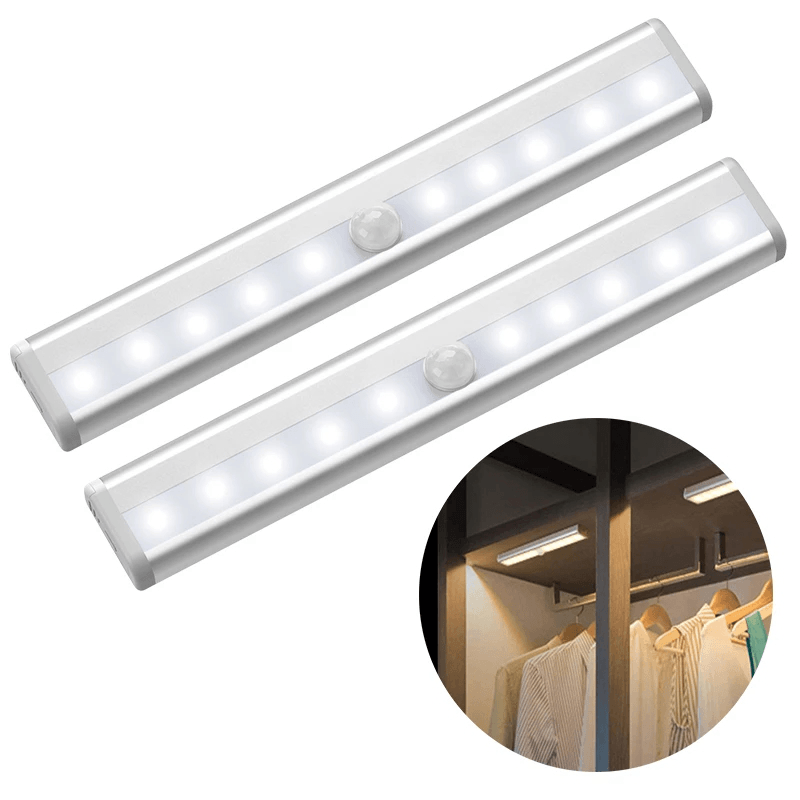 6/10 Leds PIR LED Motion Sensor Light Cupboard Wardrobe Bed Lamp LED under Cabinet Night Light for Closet Stairs Kitchen - MRSLM