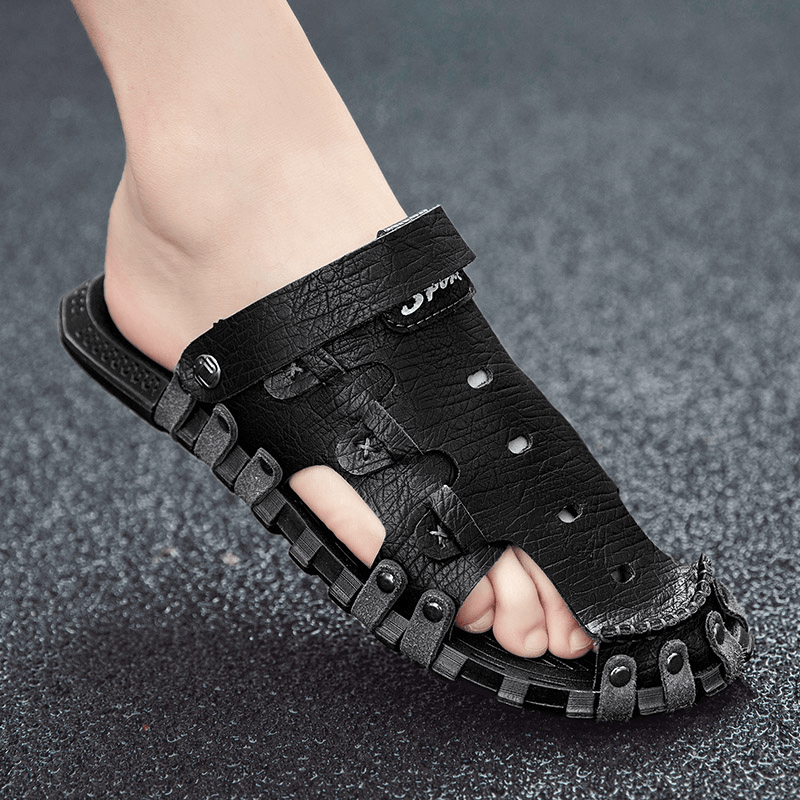 Men Microfiber Two-Ways Lightweight Slip Resistant Casual Sandals - MRSLM