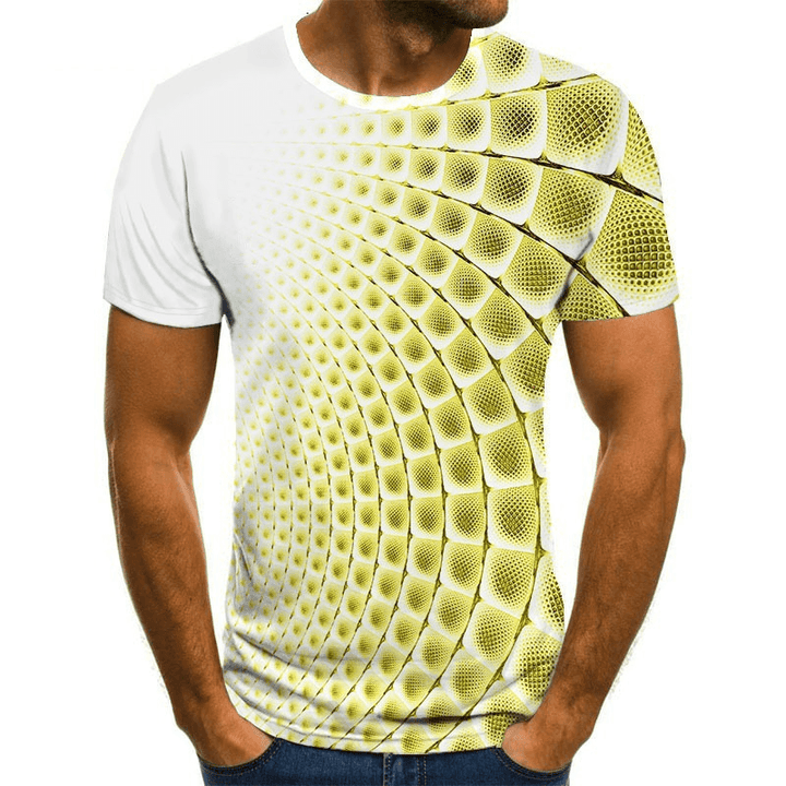 Trendy Fashion Novelty Multicolor 3D Graphic Printing T-Shirt Men'S Custom Streetwear Casual Wear - MRSLM