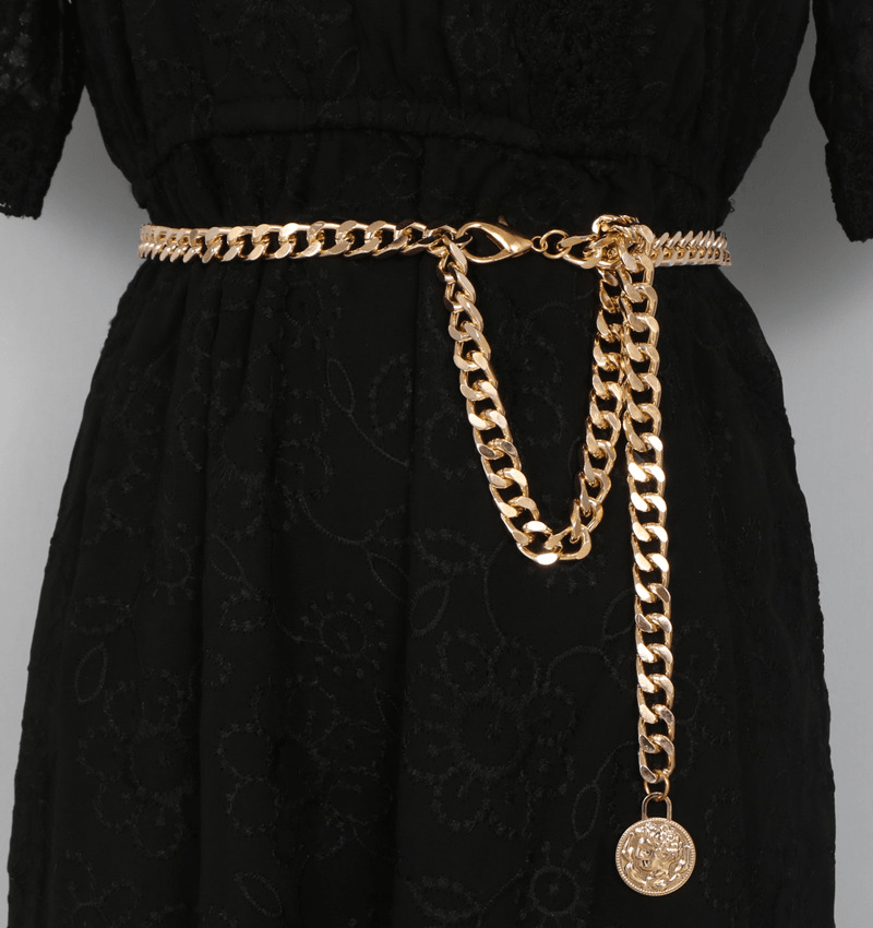 Simple Metal Belt Decorated Dress Sweater Chain - MRSLM