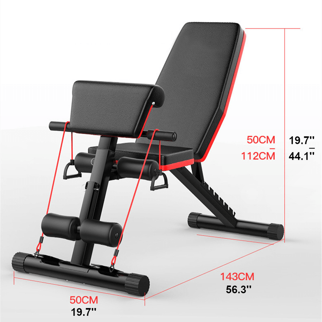5-In-1 Adjustable Sit up Bench Folding Weight Lifting Strength Training Board Home Gym Fitness Sport Exercise Bench - MRSLM