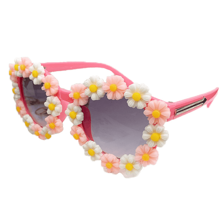 New Boys and Girls Little Daisies Cute Glasses Flowers Trendy Children'S Clothing Matching Sunglasses Baby Decorative Mirrors - MRSLM