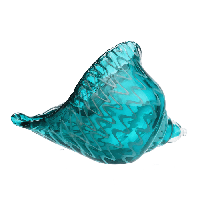 Hand Blown Glass Murano Art Seashell Conch Sculpture Ocean Figurines Home Room Decorations - MRSLM