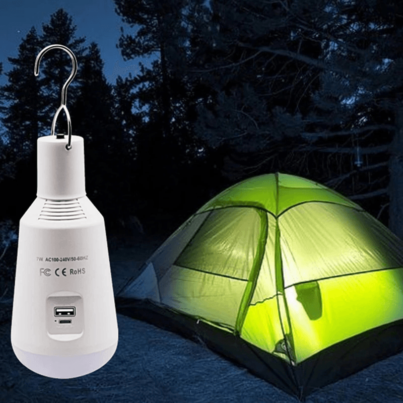 Ipree® Solar Work Lamp Outdoor Solar Panels Light Multi-Function Camping Tent Lamp USB Rechargeable Lamp E27 Emergency Bulb Lamp - MRSLM