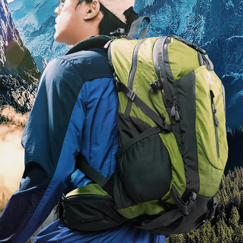 Men 40L Polyester Waterproof Light Weight Large Capacity Sport Hiking Travel Backpack - MRSLM