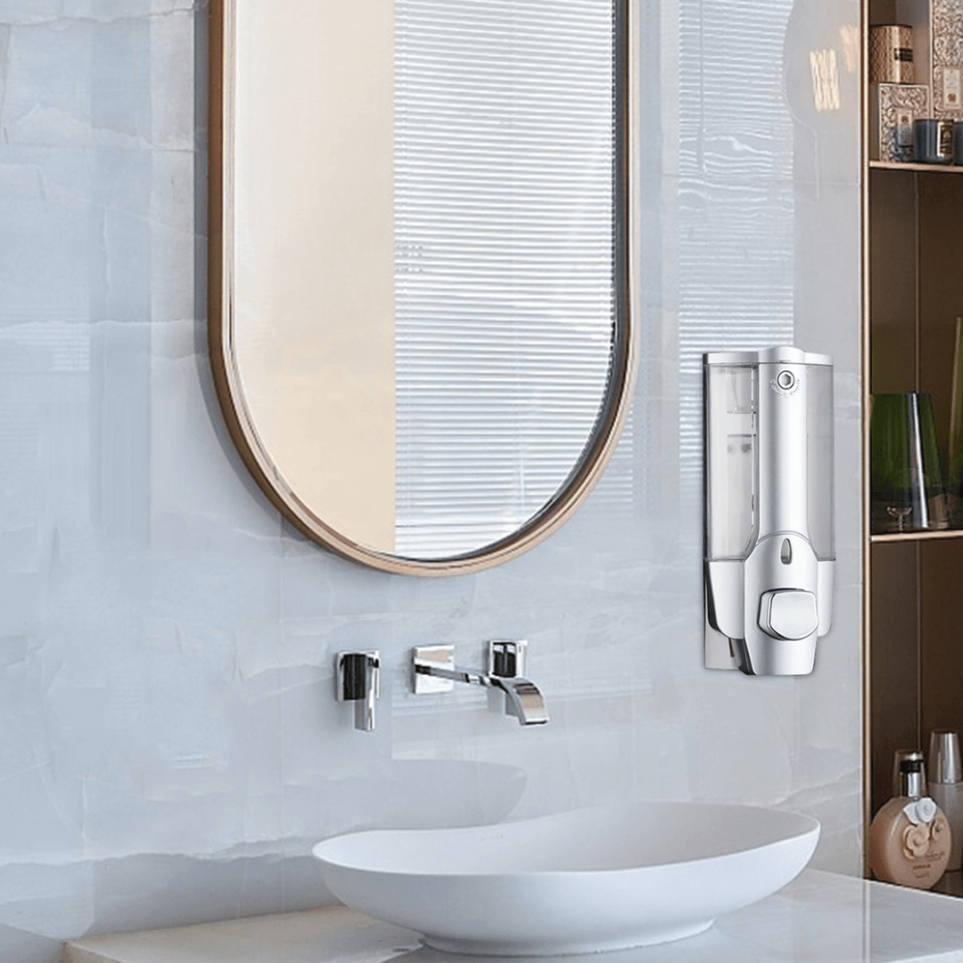 Wall-Mounted Plastic Manual Single-Head Soap Dispenser Hand Liquid Shampoo Shower Gel Dispenser Bathroom Kitchen Soap Box - MRSLM