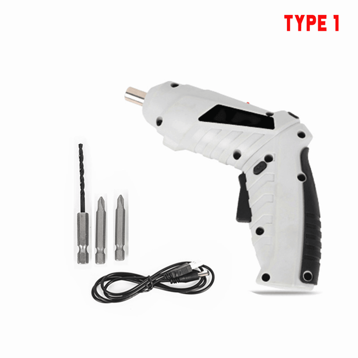 Mini Cordless Electric Screwdriver Set USB Rechargeable Drill Driver with Work Light - MRSLM