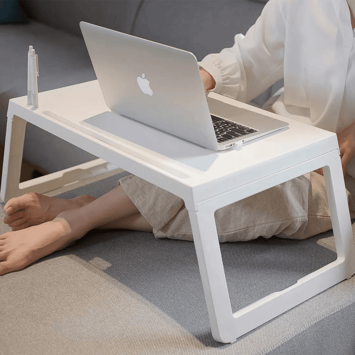 Foldable Laptop Desk Simple Laptop Stand Holder Small Study Table Tea Serving Tray for Home Office Bed Sofa - MRSLM