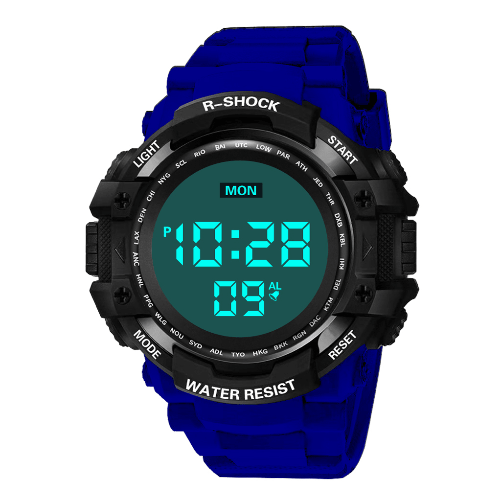HONHX 53X-801 Men Men Luminous Display Stopwatch Alarm Clock Digital Watch - MRSLM
