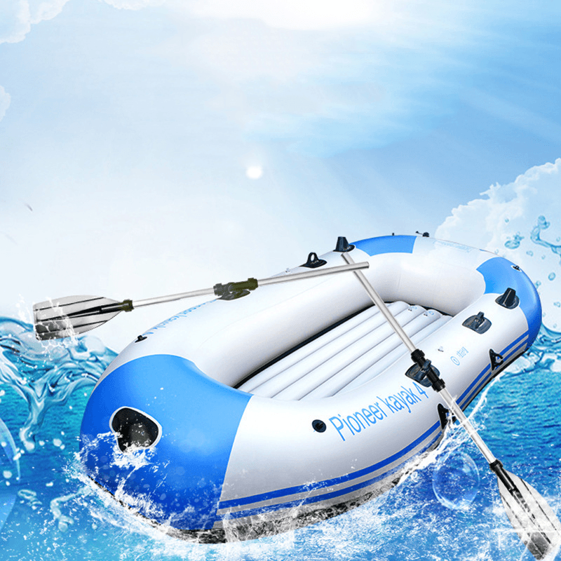 2/3 Persons 190*98*32CM PVC Thickened Inflatable Boat 1.3MM Four Independent Airbags Rubber Dinghy for Kayaking Canoeing Rafting Fishing - MRSLM