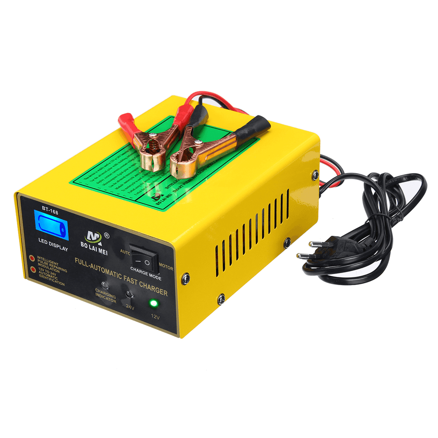 12V/24V 15A Auto Lead Acid Battery Charger Intelligent Pulse Repair LCD for Car Motorcycle - MRSLM