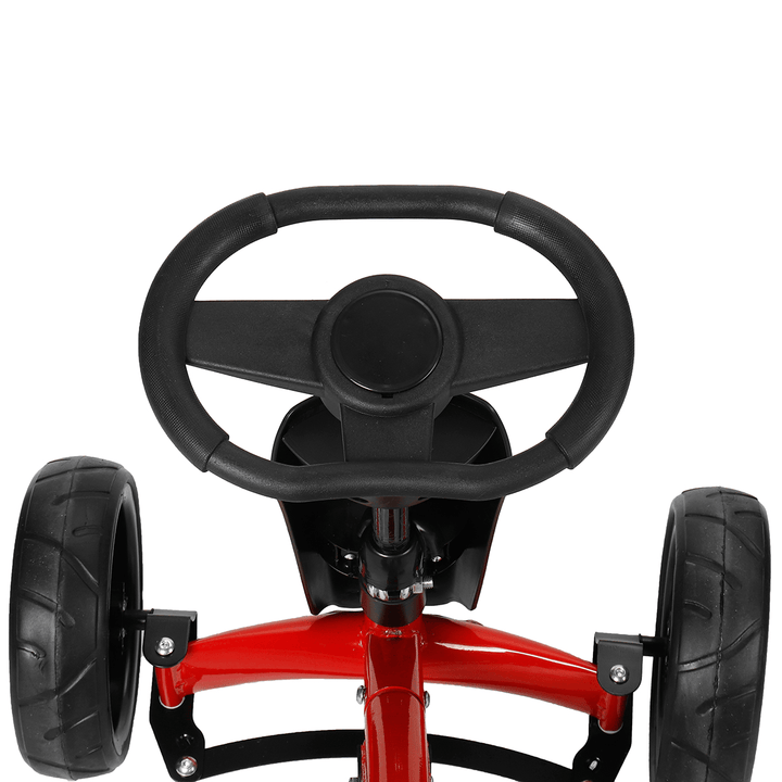4 Wheel Kids Kart 2 Pedal Adjustable Seat Car Kids' Pedal Bike Children Bicycle Ride-On Toy Max Load 165Lbs for 2-5 Years Old - MRSLM
