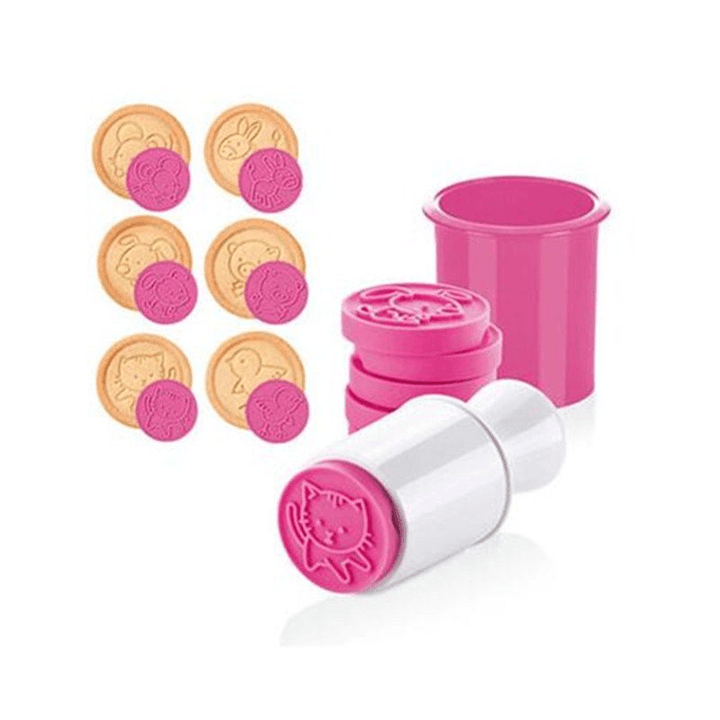 6Pcs Christmas Cookie Stamp Biscuit Mold Cookie Plunger Cutter DIY Baking Mold - MRSLM