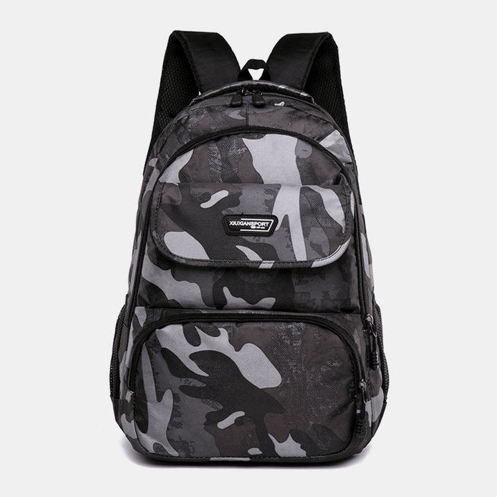 Men Large Capacity Camouflage Waterproof Student School Bag 15.6 Inch Laptop Bag Travel Outdoor Backpack - MRSLM