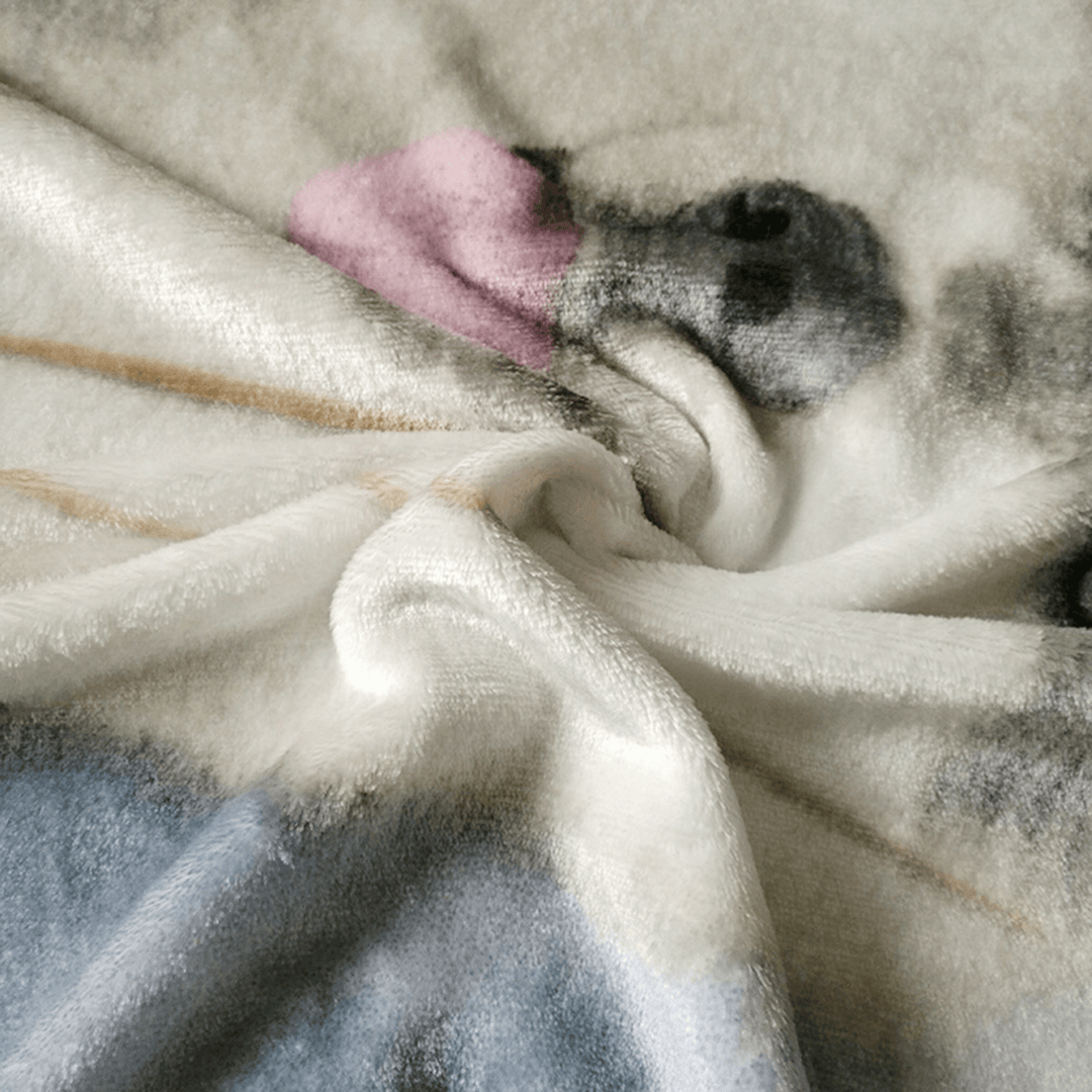3D Print Husky Blanket Couch Quilt Fashion Cover Travel Child Bedding Velvet Plush Throw Fleece Blanket - MRSLM