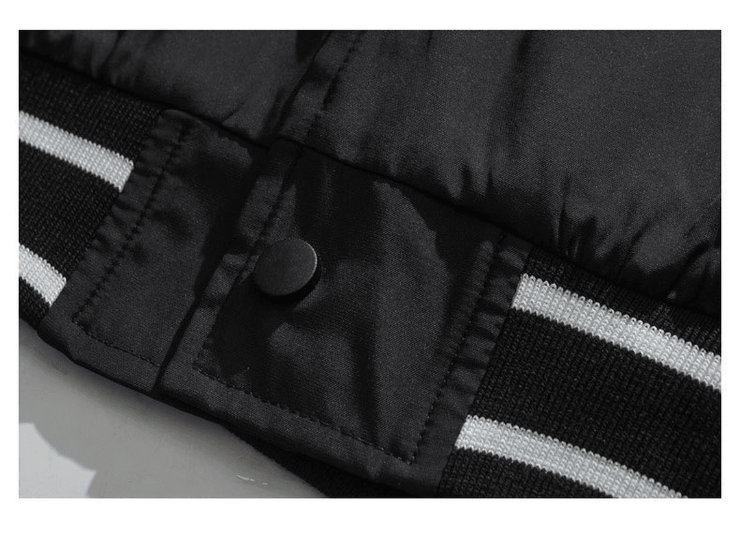 Retro Color Block Embroidery Baseball Uniform Jacket Men - MRSLM