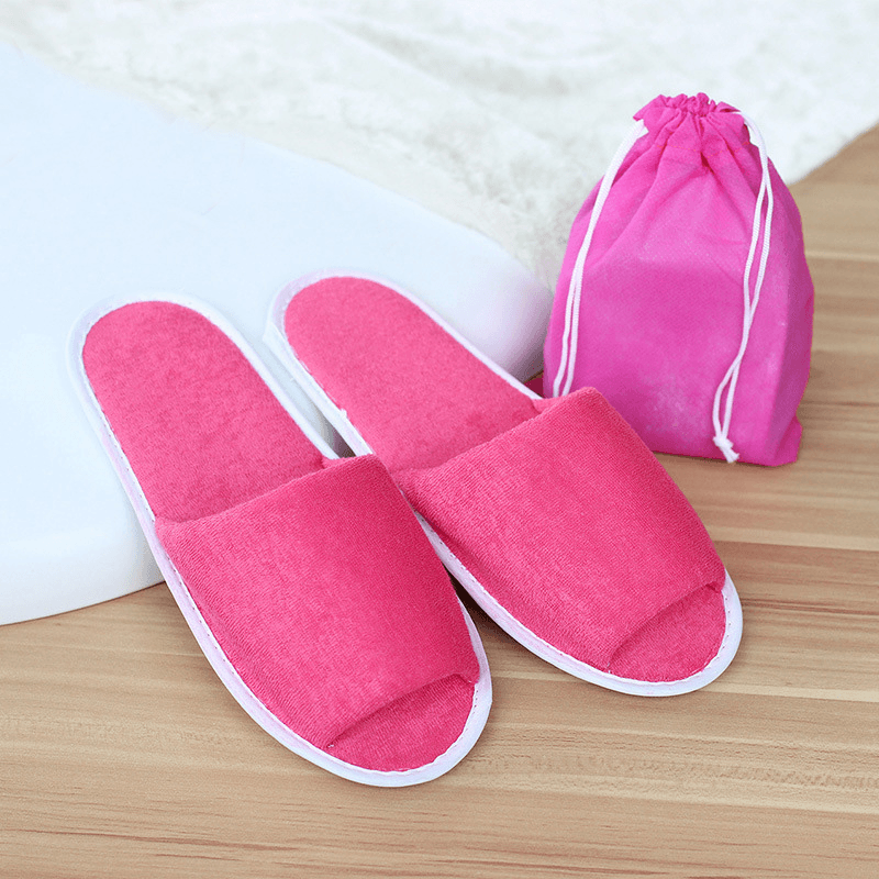 Ipree® Folding Slippers Men Women One Size Travel Portable Shoes Non-Slip Slippers with Storage Bag - MRSLM