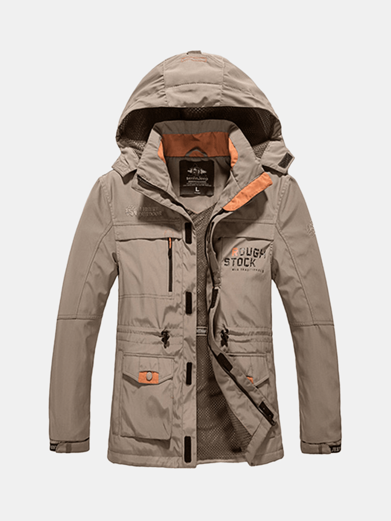 Waterproof Multi-Pockets Detachable Hood Jacket for Men - MRSLM